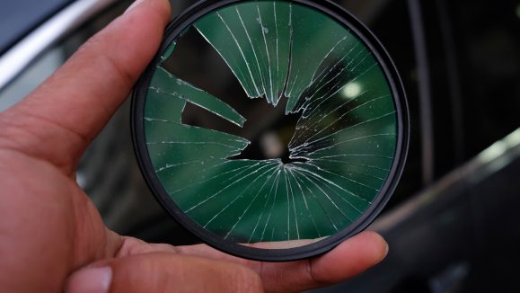 Camera lens filter broken