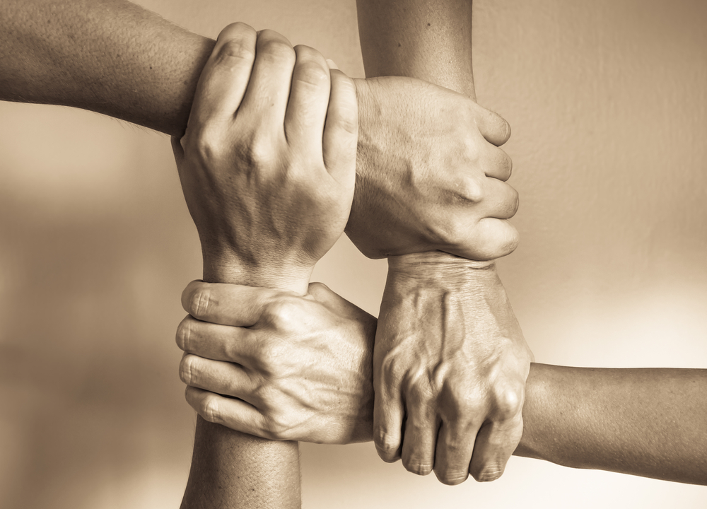 Hands,United,Helping,Each,Other.,In,Unity,There,Is,Strength