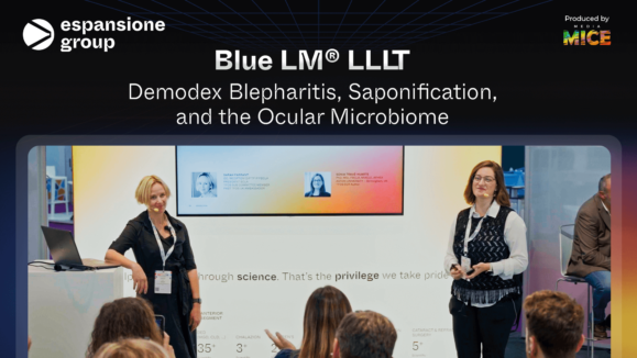Espansione ESCRS Booth talk 3 Thumbnail Espansione’s Blue LM LLLT Demodex Blepharitis, Saponification, and the Ocular Microbiome (1)