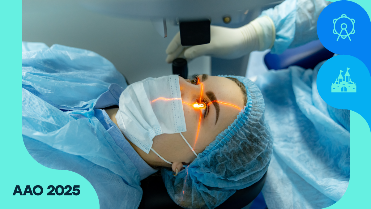 A patient undergoing a laser eye surgery